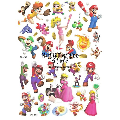 Super mario tattoo sheets - super,