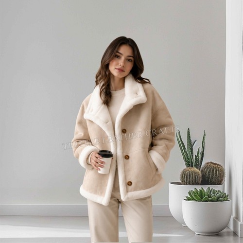 Women shearling suede jacket - women,