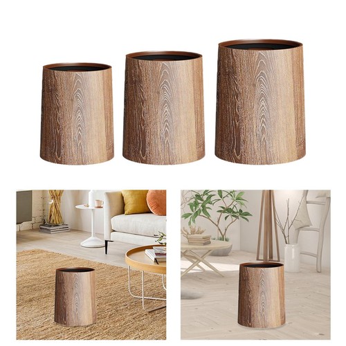 Imitation wood grain trash - wood, can
