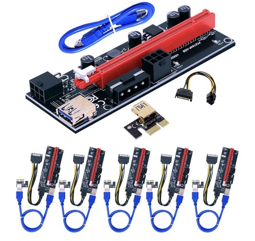 6pcs pcie riser 16x - riser, 1x
