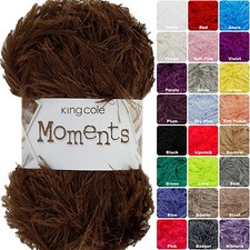 King Cole Moments DK 50g Eyelash Knitting Wool / Yarn. Complete Range In Stock