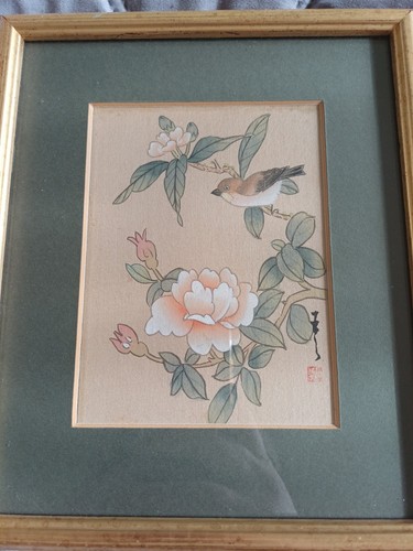 Vintage silk paintings - vintage,