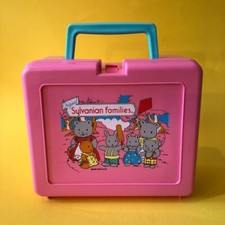 Vintage Sylvanian Families Figure Themed Lunch Box Storage Case EPOCH 1980s