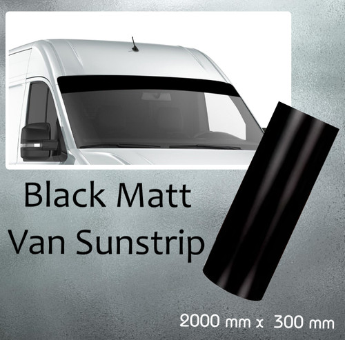 Matt black van sunstrip - matt, self
