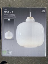 NEXT Osaka Glass Pendant Light Shade . White Glass 
