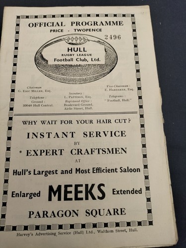 Vintage rugby league programme - vintage,