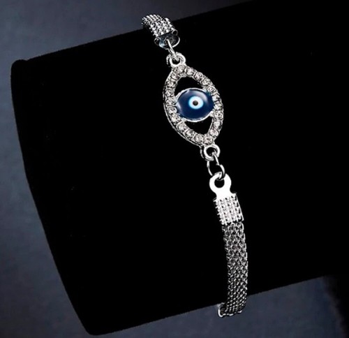 Silver bracelet evil eye - silver, charm