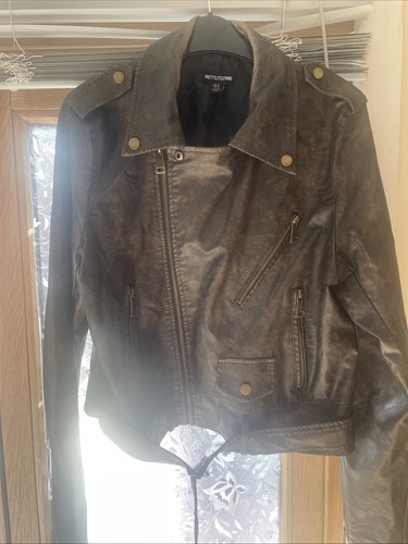 Ladies faux leather jacket - faux,