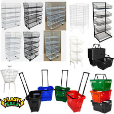 Retail Shop Supermarkets Stacking Shopping Baskets Metal Plastic Retail Display.