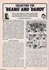COLLECTING THE BEANO & DANDY ANNUALS. THIS IS AN ORIGINAL ARTICLE SEPARATED FROM