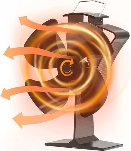 Heat powered wood stove - stove, fan