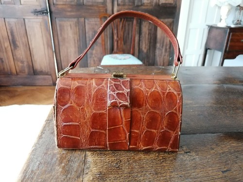 Vintage crocodile skin handbag