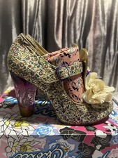Irregular Choice Euro 40 “Oz Cant Touch This” purple floral Perspex ombre Heels