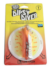 Luhr-Jensen Dipsy Diver Size 1 - 146g Orange Fire with Chrome Bottom UV Bright