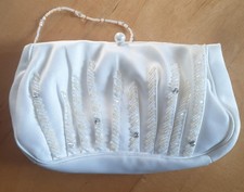 Stunning White Satin Beaded Holy Communion Bag