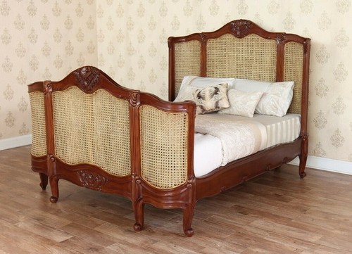 French rattan bed - rattan,