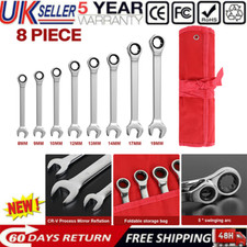 Ratchet Spanner Wrench Set 8 Metric Combination Ratcheting Spanners 8-19mm