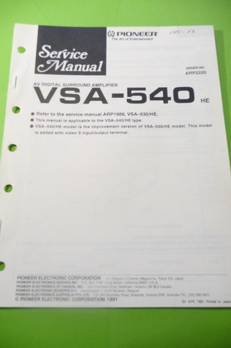 Service manual for pioneer - service,