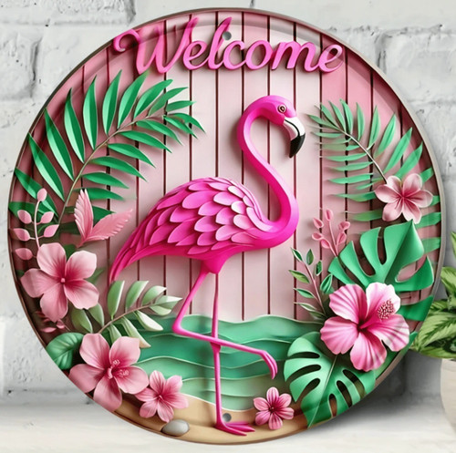 Flamingo welcome round - flamingo,