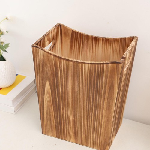 Wooden trash can rubbish - wooden, bin