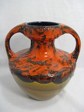 RARE 70’s ROTH FAT LAVA POTTERY VASE DOUBLE HANDLE 