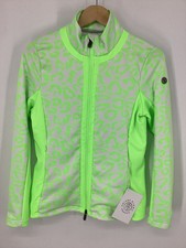 POIVRE BLANC WOMENS LUCIANNE LEOPARD FLEECE JACKET PARADISE GREEN RRP £150 IB
