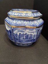 Lidded Storage Jar, Ringtons Millennium 2000 By Wade Ceramics, Depicts Castles