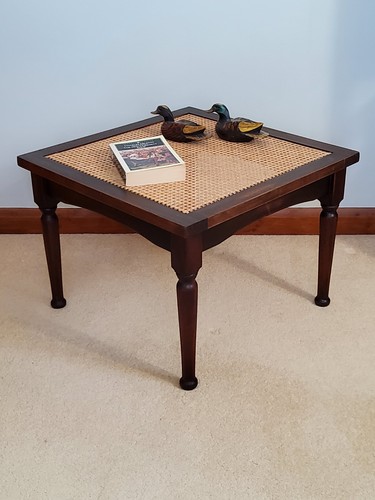Vintage cane rattan table - cane,