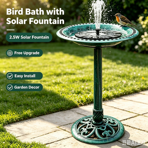 Bird bath 5w garden - bird, bath+2.5w