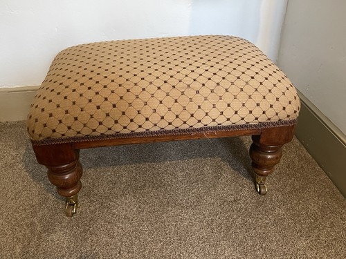 Vintage upholstered oak turned - vintage,