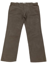 M&S Men's Trousers Grey Straight Fit Italian Moleskin 5 Pocket Wide Leg New F1