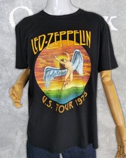 Led Zeppelin U.S Tour 1975 Black T Shirt Medium Mens
