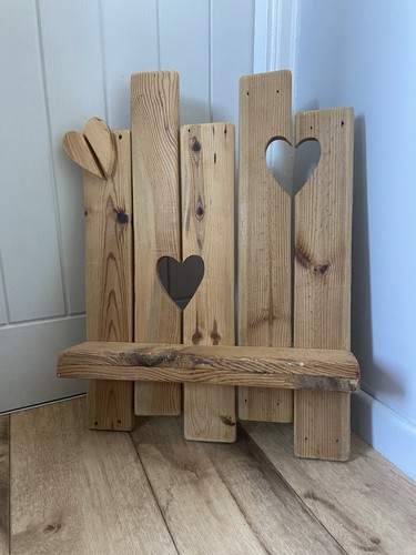 Vintage pine heart shelf - vintage,