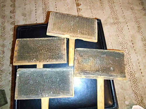Lot flat hand carders - 4,