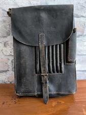 WW2 GERMAN OFFICER'S LEATHER MAP CASE ORIGINAL - USED IN BELFAST AFTER THE WAR