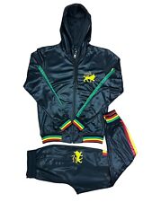 Mens TiM Tracksuit Shiny Designer Fit Urban Zip Up Top Matching Jogger 2pcs Set