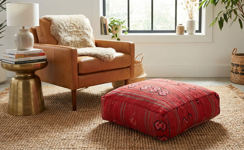 Moroccan kilim pouf cover - moroccan,