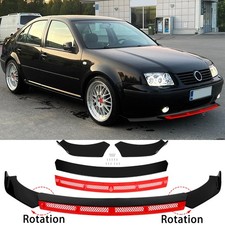 For VW Jetta Bora Saloon MK4 Gloss Black Red Front Bumper Splitter Spoiler Lip