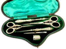 Antique Leather Cased Silver