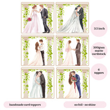 6 x Wedding Bride & Groom Card