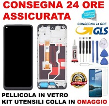 DISPLAY LCD  FRAME ORIGINALE OPPO A96 4G 2022 CPH2333 TOUCH SCREEN VETRO NERO