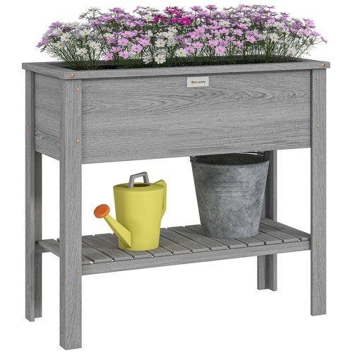 Outsunny wooden raised garden - wooden,
