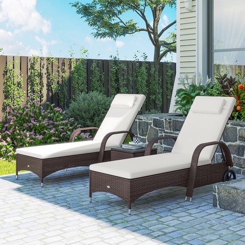 Rattan sun loungers set 2 - sun,