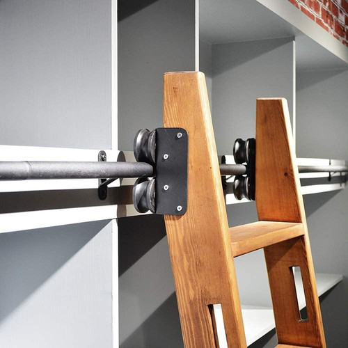 10ft rolling library ladder - rolling,