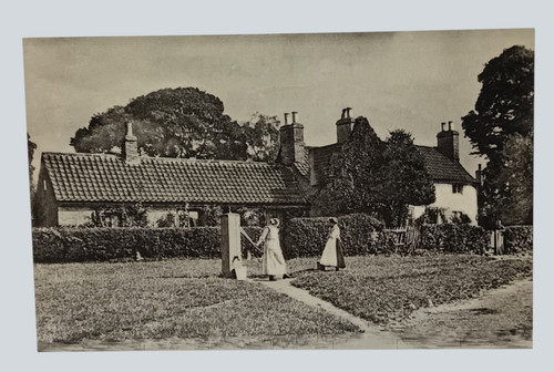Postcard the village green - village,