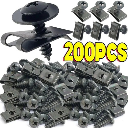 Car metal screw clips - set, u