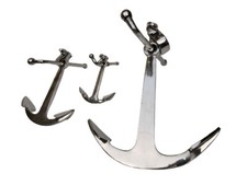 Large Metal Ship Anchor Set of 3 Maritime 52 cm 36 cm 23 cm au