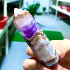 83G Natural dreamy amethyst crystal pillar quartz obelisk mineral restoration