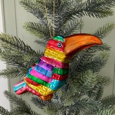 Rainbow Toucan Glass Christmas