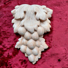 Carved Grapes Woodcarving with Grape Leaf Carved in Solid Oak Fireplace Decor